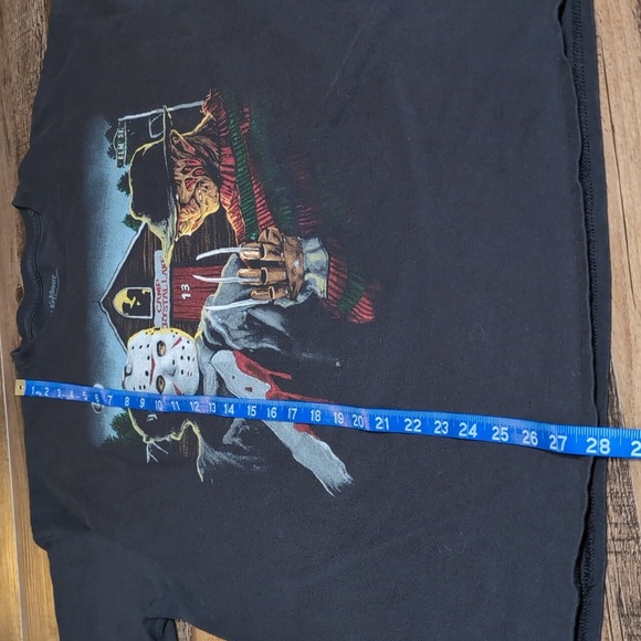 Vintage Freddy VS Jason Nightmare on Elm Street Horror T-shirt Size XL In Black - Picture 6 of 6